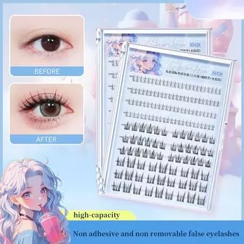 BQI 10 рядов Camellia бесклеевые накладные ресницы большой емкости, натуральные верхние и нижние ресницы, накладные ресницы для ежедневного макияжа