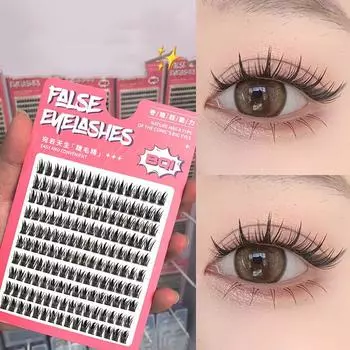 BQI 120 Clusters Big Capacity Eyelashes Book, Sunflower Style Eyelashes, Natural Fishtail False Eyelashes