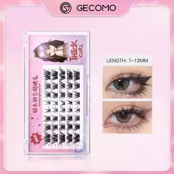 BQI False Eyelashes, Fox Oblique Flying Segmented Thin Stem Natural Single Cluster Eyelashes