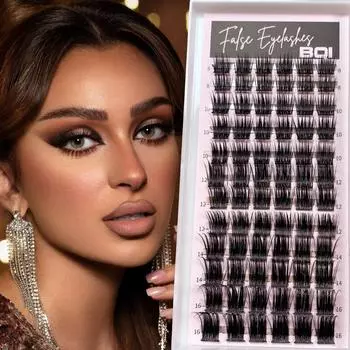 BQI Накладные ресницы большого объема с D-образным изгибом, долговечные, с естественным завитком, накладные ресницы, наращенные самостоятельно