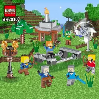 Br2010 Square World Маленький домик на дереве Мельница Строительный блок Фигурка Маленькие Частицы Собранная Игрушка Ящик