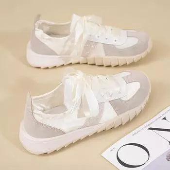 Br867 Белая обувь, новая летняя женская обувь, универсальная обувь на плоской подошве, дышащая повседневная студенческая обувь для скейтборда 35