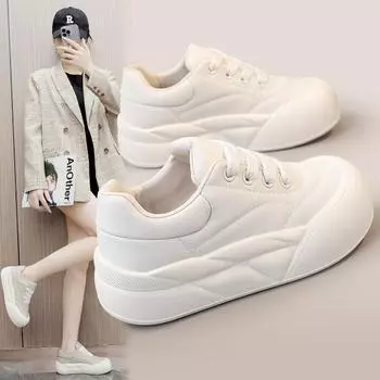 Br993 Новая весенне-летняя повседневная женская обувь на толстой подошве с увеличенной поверхностью. Студенческая обувь для скейтборда в корейском стиле с круглой головкой. Дышащая уличная стрельба. 35