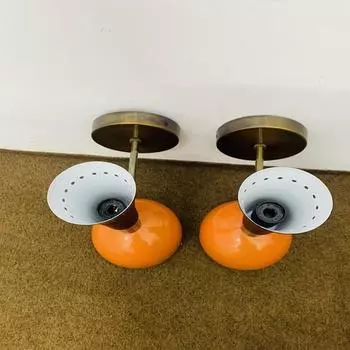 Бра 1950-х годов, итальянское бра Diablo середины века, пара светильников Side by Side, настенные светильники