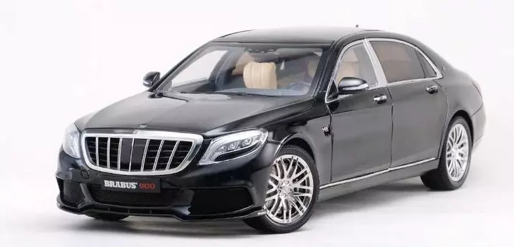 Brabus 900 Obsidian Black Scale Completed Mini Car 860102 [Почти настоящий] Mercedes-Maybach S-Class - 1/18 чёрный