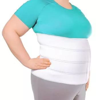 BraceAbility Plus Size Бариатрический абдоминальный бандаж для живота Поддержка живота Большой мужской или женский пояс для коррекции ожирения Пояс для живота Обертывание после операции Талия белый