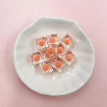 Bracelet 10Pcs Square Beads 10mm Sandwich Fashion Bright Face Transparent DIY Jewelry Accessories Keychain Acrylic Making Material beads оранжевый