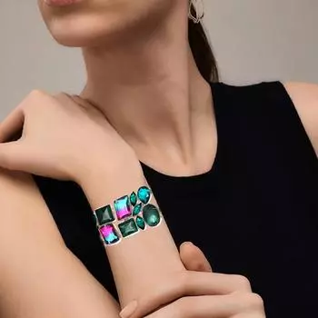 Bracelet Malachite Sterling Gemstone Jewelry Handmade Green Cuff