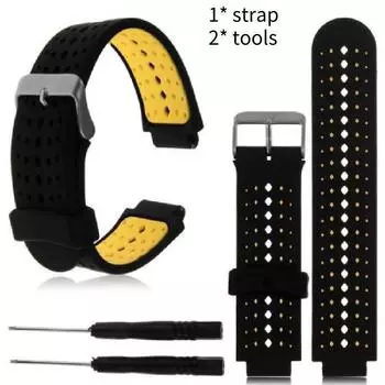 Bracelet Silicone Rechange Strap Watchband For Garmin Forerunner 235 620 735xt Black Yellow