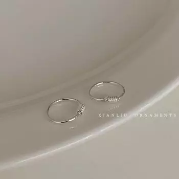 Bracelet Stud Earrings Women s Sterling Silver round Ring Earrings 2024 New Arrival Best Selling Ear-Caring Earrings Accessible Luxury Fancy Ear Ring 999 Sterling Silver 8mm Spring Ear Ring
