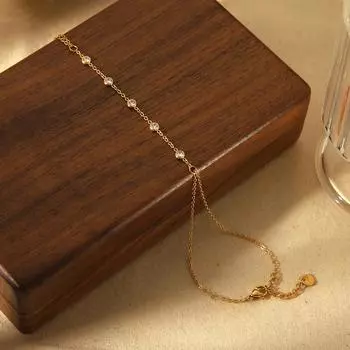 Bracelet Summer Women s Premium Jewelry Niche Stainless Steel Bracelet 18k Gold Finger Chain Inlaid Haoshi Jewelry