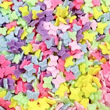 Bracelets 100PCS Jewelry Making Fashion Loose Beads Jewelry Accessories DIY Earrings Butterfly Necklace Acrylic 10.8*12.4mm Accessories розовый