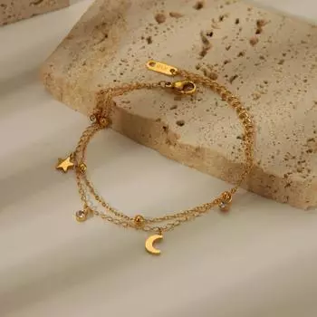 Bracelets, Bracelets, Internet Celebrities, Stars, Moon, Premium Jewelry