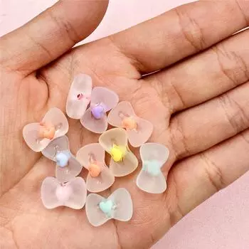 Браслеты Изготовление ювелирных изделий Свободные бусины Ожерелье Ювелирные изделия Аксессуары DIY Матовые 10 шт 10*15,8 мм Бантики Акриловые Для Брелока Для Моды оранжевый