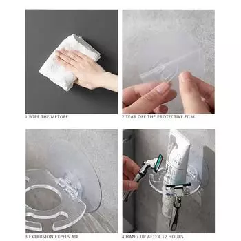 Bracket/ Toothbrush Holder/ For Shaver/ Bathroom/ Wall Hook Punch-free toothpaste rack storage rack shelf bathroom toilet чистый