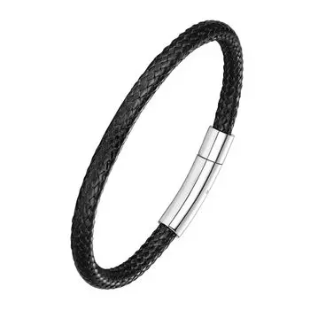 Braided Black Bracelet Popular Black Accessory [ChainsPro] Men s Leave-on Women s (20cm)