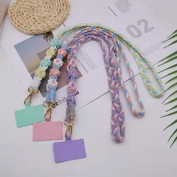 Braided Mobile Phone Lanyard Daisy Flower Mobile Phone Rope Universal Mobile Phone Strap Bag Chain style 1