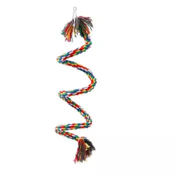 Braided Parrot Toy Wicker Rope Hanging Parrot Swing Climbing Standing Toys Bird Cage Toy Cockatiel 0.5m