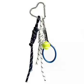 Braided Rope Table Tennis Keychain Baseball Tennis Charm Pendant Keyring Simple All-Matching Bag Decoration