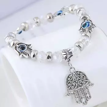 Braided Unisex Crystal Bead For Man Demon Eye Bracelet Woven Hand Rope Korean Style Lucky Bracelet красный