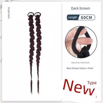 Braids Children s National Style Side False Braids Ponytail Artificial Internet Celebrity Boxing Braid New Chinese Twisted Dough-Twist Style Plaits New Chinese twisted braid [dark brown] 60cm pair
