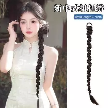 Braids Women s Ponytail New Chinese Twisted Braid Long Braid Hair Accessories Artificial Hair Ancient Style Han Chinese Clothing Side Tie Fake Braid Guofeng Twisted Braid 70cm