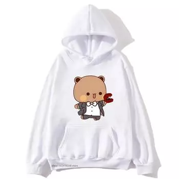 Брак Bubu Dudu Panda Baby Bears Hoodies Women Couple Sweatshirts Kawaii Casual for Girl/Malwear Pullover Unisex S