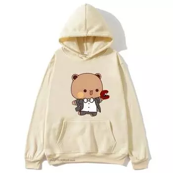 Брак Бубу Дуду Панда Малыш Медведь Толстовки Женщины Парные Толстовки Kawaii Девочка Мальчик Одежда Y2k Пуловер Унисекс S