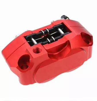 Brake Caliper Front Rear Disc Master Cylinder Adapter 4 Piston 82mm Mounting Red