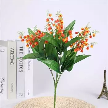 Branch Artificial 7 Lily Of The Valley Fake Flower Bouquet Home Wedding Decor
