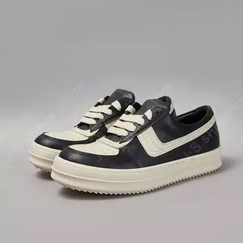 Brand Casual Shoe Ro White Black Leather Men Sneaker Women Low Top Shoes Luxury Flat Skateboard Black Cowhide Sneakers 34