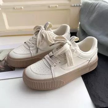 Brand Leather Sneakers Women 2024 Designer Woman Sneakers Lace Up White Casual Ladies Spring Autumn Flats Woman Vulcanized Shoes EUR35 чёрный