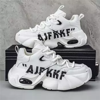 Brand Men Height-increasing Shoes Quality Men s Sneakers Wear-resistant Male Thick-soled Shoes Comfortable Men s Running Shoes 39 белый