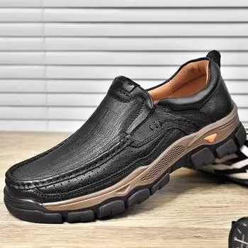 Brand New Wear Resistant Sole Men s Oxford Shoes Simple Fashionable Outdoor Hiking Travel Shoes Men s Commuting Business Shoes 38 чёрный