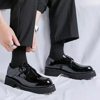 Brand Spring/Summer New Black Men Shoes Comfy Luxury Brand Men Casual Shoes Lace Up Business Style Dress Shoes Men 38 чёрный