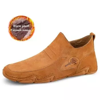 Brand Winter Men Snow Boots High Quality Genuine Leather Man Ankle Boots Warm Fur Winter Men Boots Fashion Autumn Men s Shoes 38