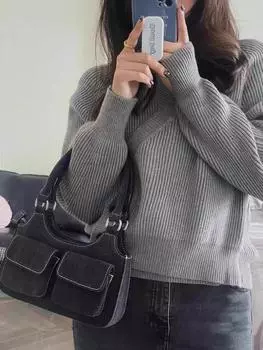 Brandymelville новая европейская и американская сумка с двумя карманами темно-синего денима bm через плечо холщовая переносная сумка подмышки