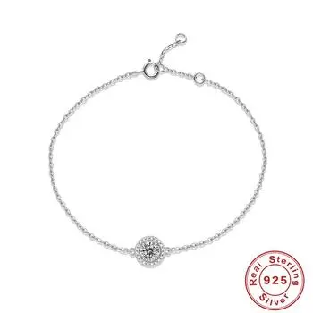 Браслет 0,5 карата с инкрустацией из серебра 925 пробы и муассанита, круглый браслет-сумка, простой темпераментный подарочный серебряный ювелирный аксессуар 925 Silver