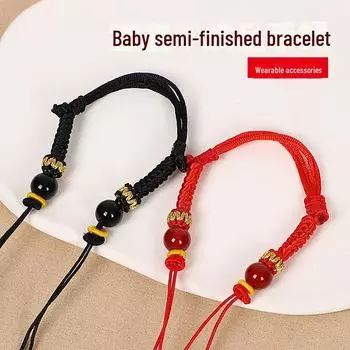 Браслет «100-дневный ребенок»: Красная веревка с отверстиями для бусин для детских поделок своими руками