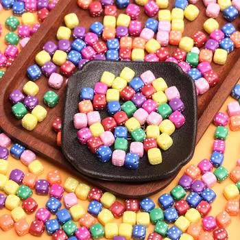 Браслет, 500 г/пакет, ожерелье квадратной формы, бусины-разделители, около 800 шт., аксессуары для изготовления ювелирных изделий, бусины-косточки, сделай сам, 8 мм, акрил Transparent