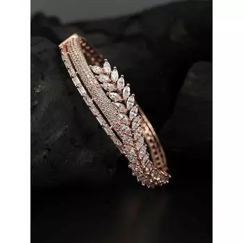 Браслет American Diamond Rose Gold Plated для женщин | Подарки на день рождения для девочек | Браслет в форме листа для девочек, Лучшие подарки для женщин