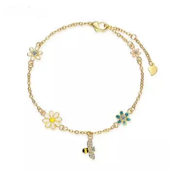 Браслет Andara с цирконием, ювелирные изделия, геометрические бусины, браслеты-цепочки, модный тонкий свадебный подарок для подруги, женщин золотой