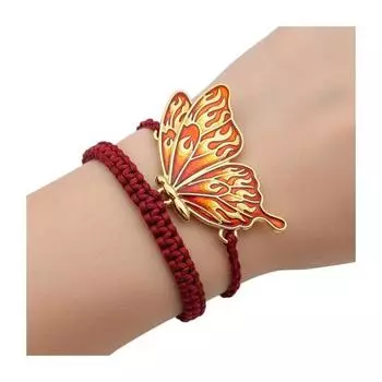 Браслет-бабочка ручной работы Традиционные техники вязания Регулируемый браслет Значимый подарок Аксессуар для запястья красный