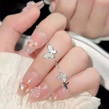 Браслет-бабочка женский S999 чистое серебро светлая роскошь Minority Sense Fine Sterling Silver