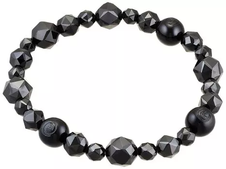 Браслет Balance e из натурального камня 500 полностью черная шпинель L окружность (внутренний 17см)