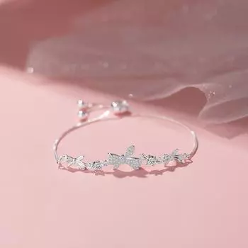 Браслет-бант Женственность Легкая Роскошь Инкрустированный Циркон Корейская Версия Изысканное Нежное Ювелирное Изделие