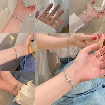 Браслет-бантик из циркония 17 км для женщин, простой и яркий подарок для хороших друзей, рождественский подарок, новогодний подарок