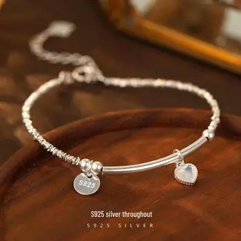 Браслет Banyan Tree S925 Silver Moonstone Heart - модные корейские женские украшения BRS3086 серебряный