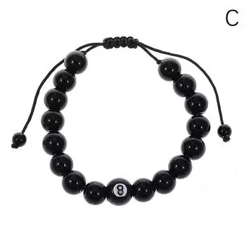 Браслет Billiard Black с 8 бусинами
