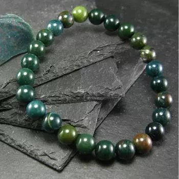 Браслет Bloodstone Genuine ~ 7 дюймов ~ 8 мм круглые бусины 8MM